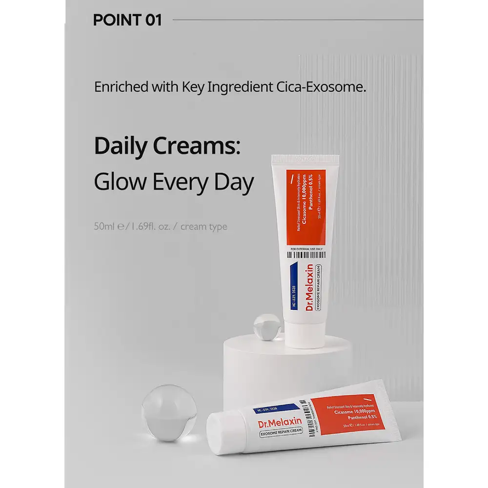 کرم ترمیم کننده و تسکین دهنده اگزوزوم دکتر ملاکسین Dr.Melaxin Exosome Repair Cream