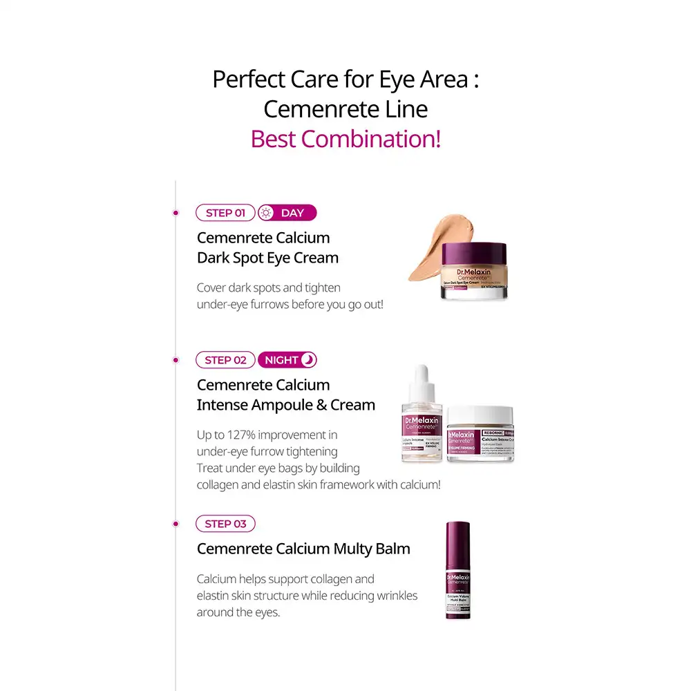 کرم دور چشم کلسیم دارک اسپات دکتر ملاکسین ضد چروک و روشن کننده قوی Dr. Melaxin Cemenrete Calcium Dark Spot Correcting Eye Cream