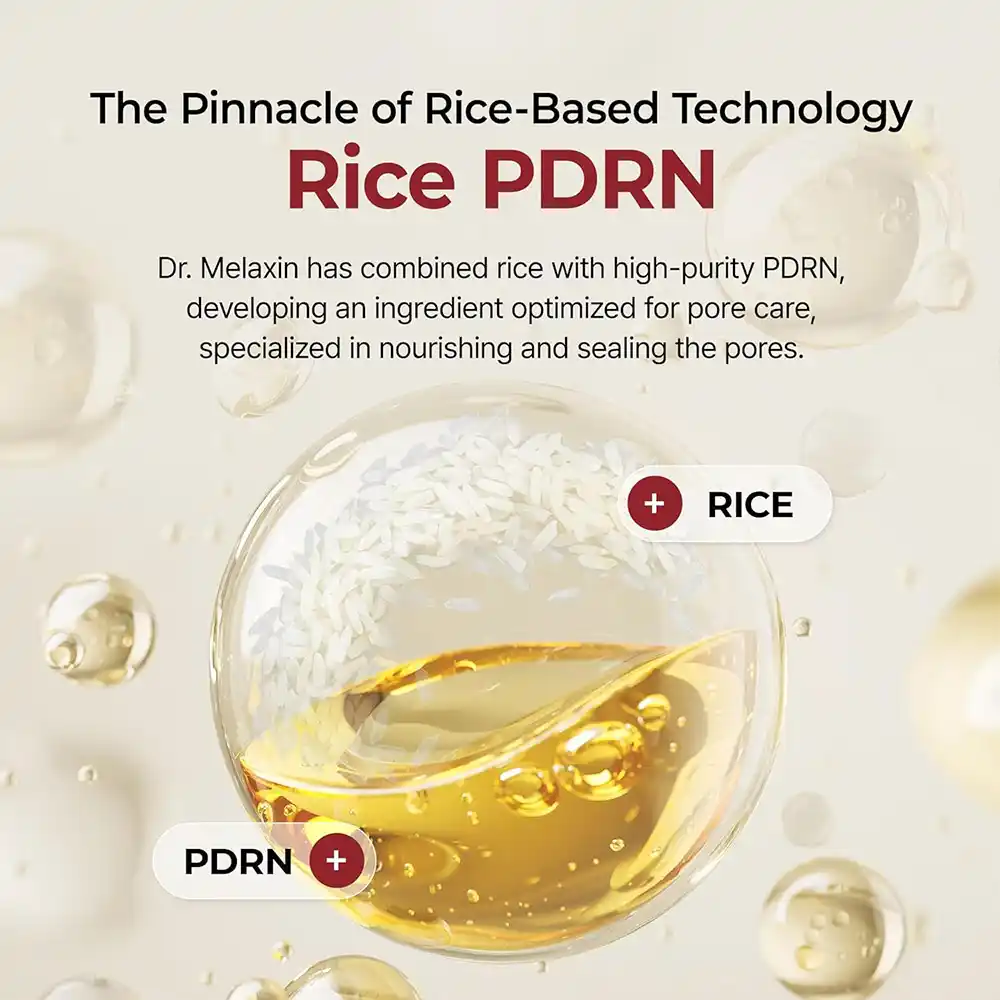 سرم روشن کننده برنج سفید دکتر ملاکسین | Rice PDRN آبرسانی درخشان کننده و کنترل منافذ باز