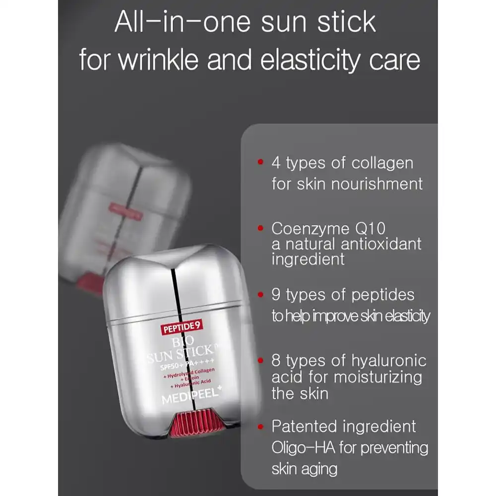 ضد آفتاب استیکی ضد چروک و آبرسان 9 پپتاید مدی پیل SPF50 |  آلوئه ورا