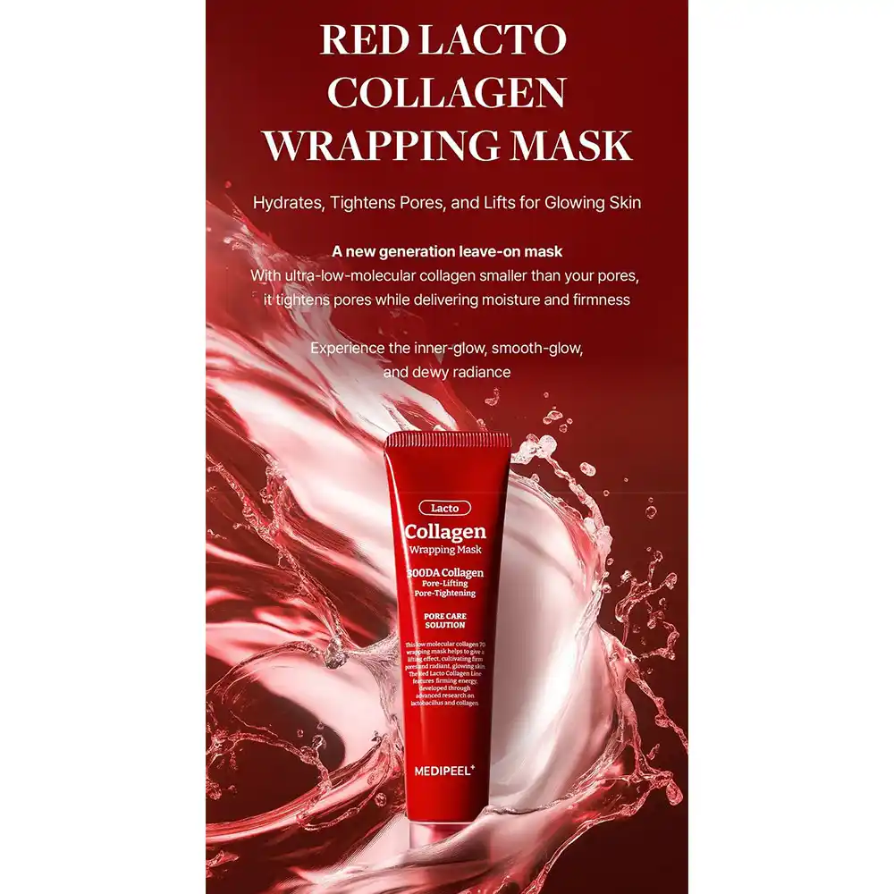 ماسک جوانساز و لیفت کننده لاکتو کلاژن قرمز مدی پیل MEDI-PEEL Red Lacto Collagen Wrapping Mask