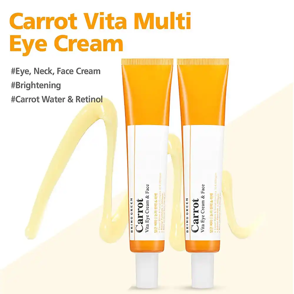 کرم ویتامینه دور چشم و صورت هویج برینگ گرین BRING GREEN Carrot Vita ضد چروک و روشن کننده