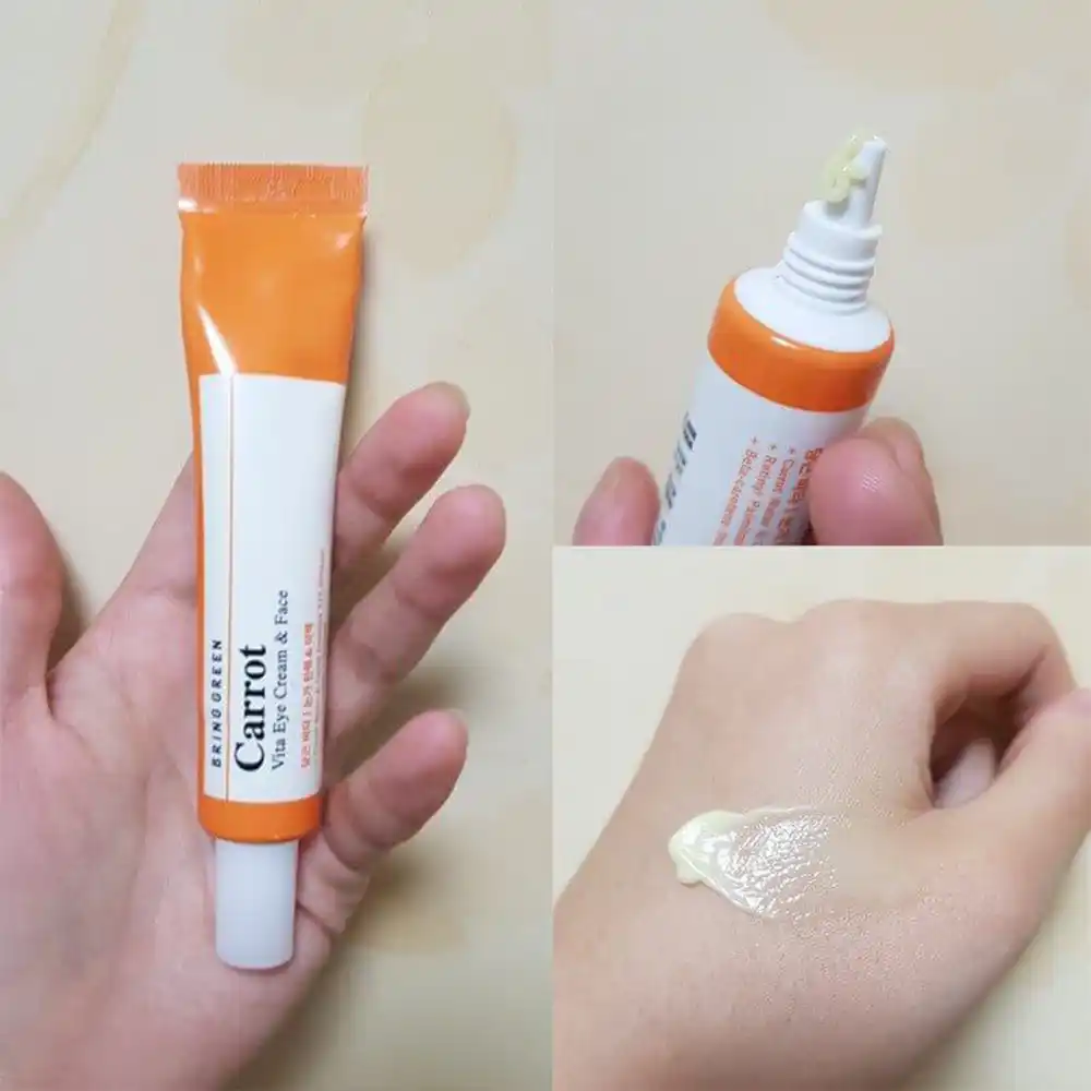 کرم ویتامینه دور چشم و صورت هویج برینگ گرین BRING GREEN Carrot Vita ضد چروک و روشن کننده