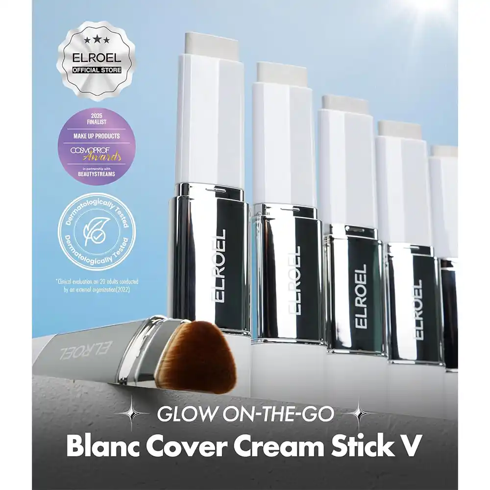 کرم پودر استیکی الروئل Blanc Cover Stick V با برس داخلی و فرمول تغییر رنگ