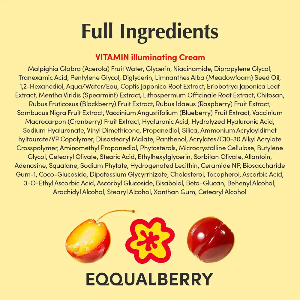کرم کپسولی ویتامینه اکوال بری ضد لک قوی و روشن‌کننده EQQUALBERRY Vitamin Illuminating Cream