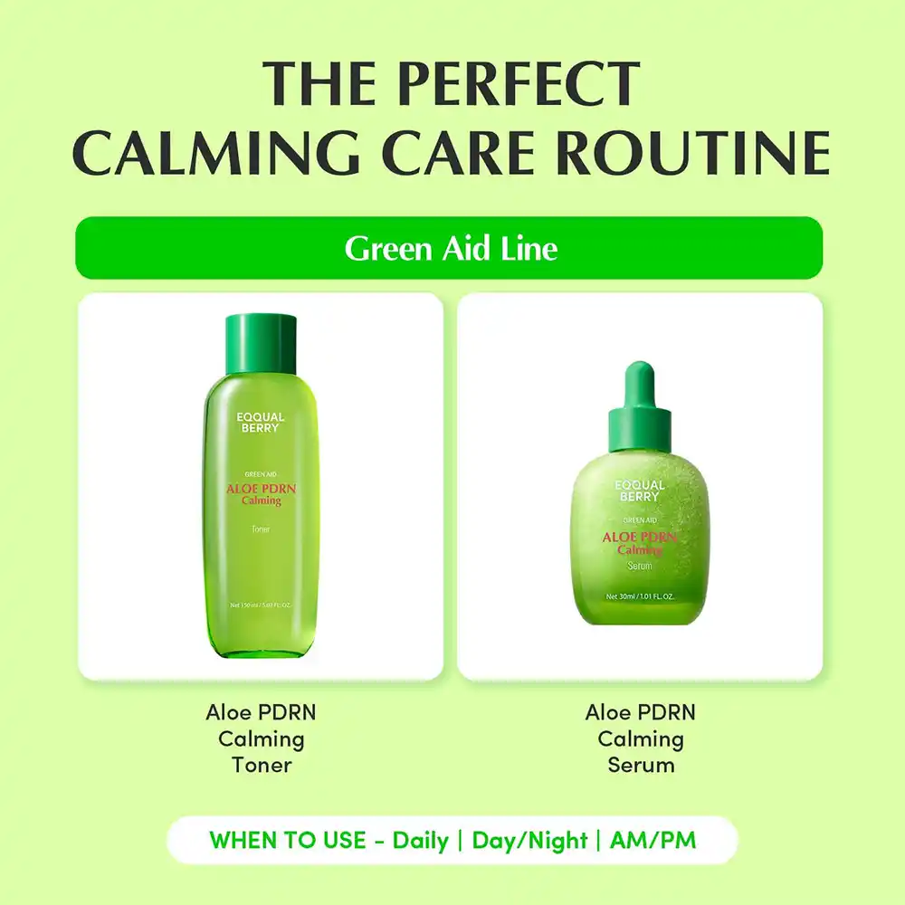 تونر PDRN آلوئه‌ورا اکوال بری تسکین‌دهنده و ترمیم‌کننده پوست EQQUALBERRY Aloe PDRN Calming Toner