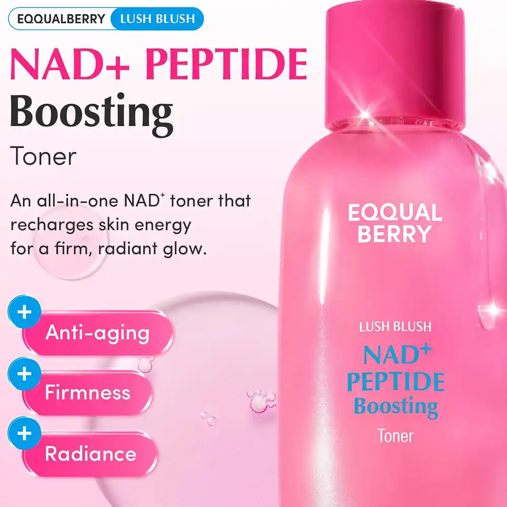 تونر NAD+ و پپتاید اکوال بری ضد چروک، جوان‌ساز و درخشان‌کننده EQQUALBERRY NAD+ Peptide Boosting Toner