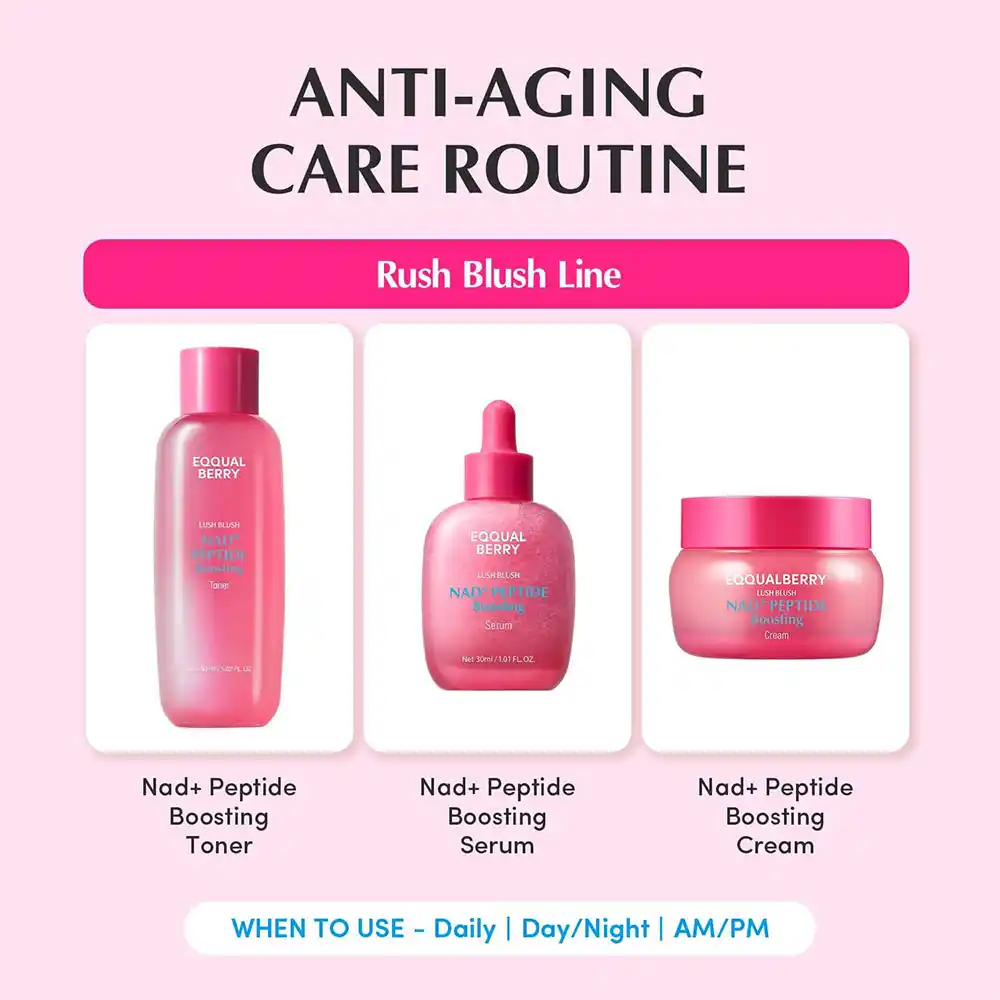 تونر NAD+ و پپتاید اکوال بری ضد چروک، جوان‌ساز و درخشان‌کننده EQQUALBERRY NAD+ Peptide Boosting Toner