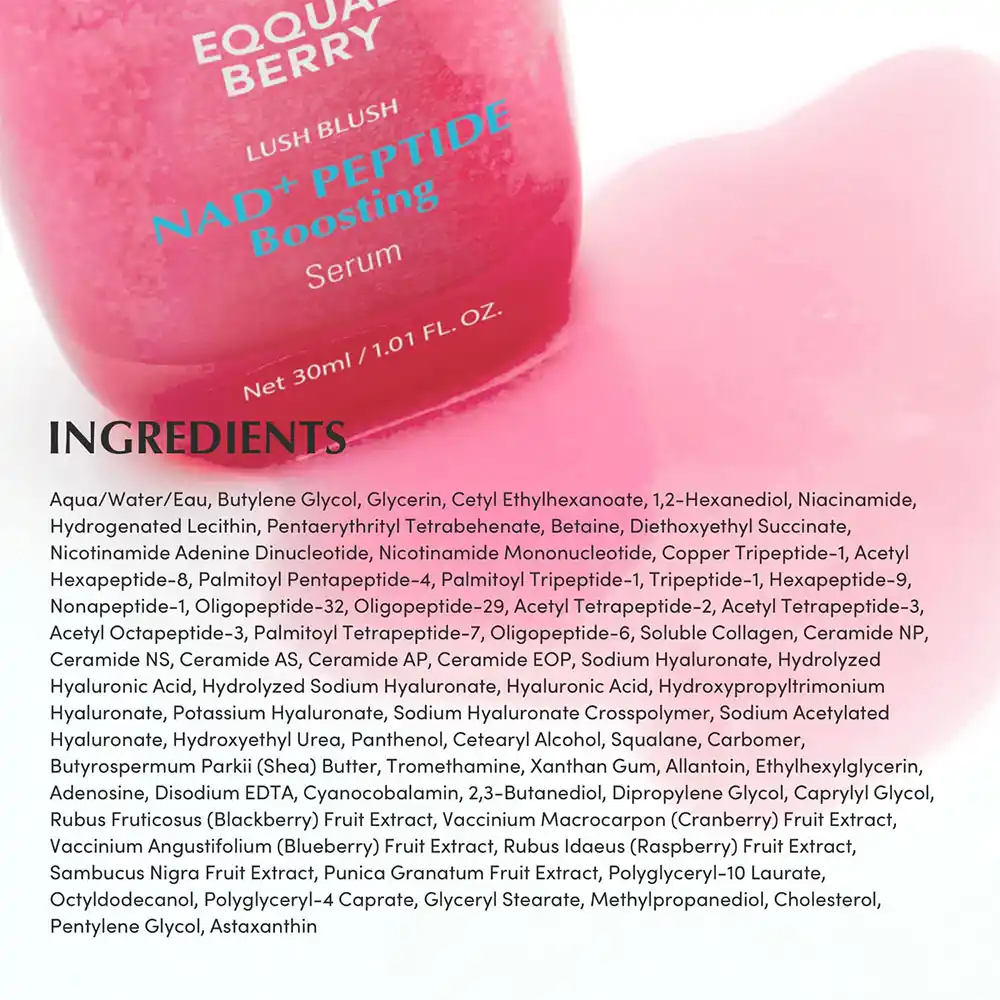 سرم NAD+ و پپتاید اکوال بری | کاهش چین و چروک و افزایش سفتی پوست EQQUALBERRY NAD+ Peptide Boosting Smoothie Serum