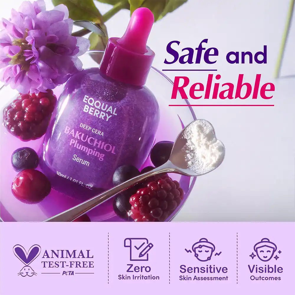 سرم باکوچیول پلامپینگ اکوال بری | تولید کلاژن، کاهش چین‌وچروک EQQUALBERRY Bakuchiol Plumping Face Serum