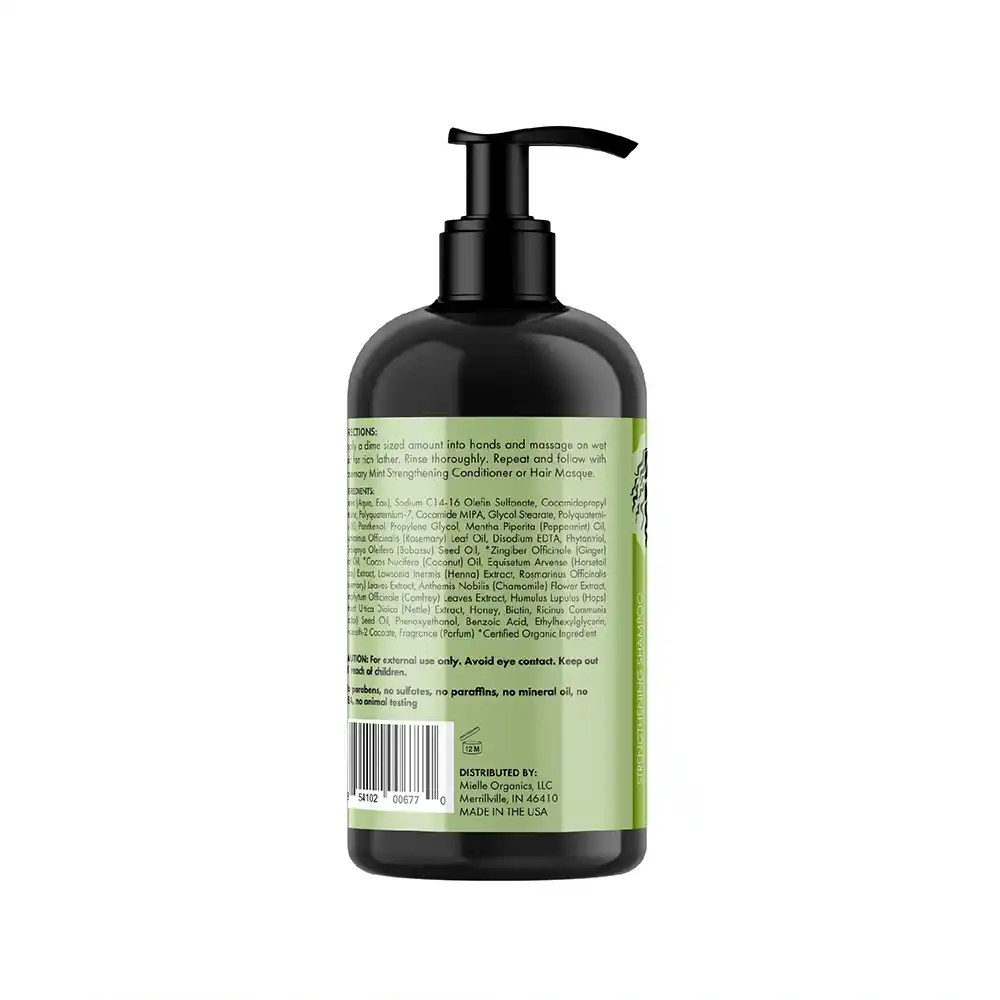 شامپو ضد ریزش و تقویت‌کننده مو رزماری و نعناع میله ارگانیک Mielle Rosemary Mint Strengthening Biotin Shampoo