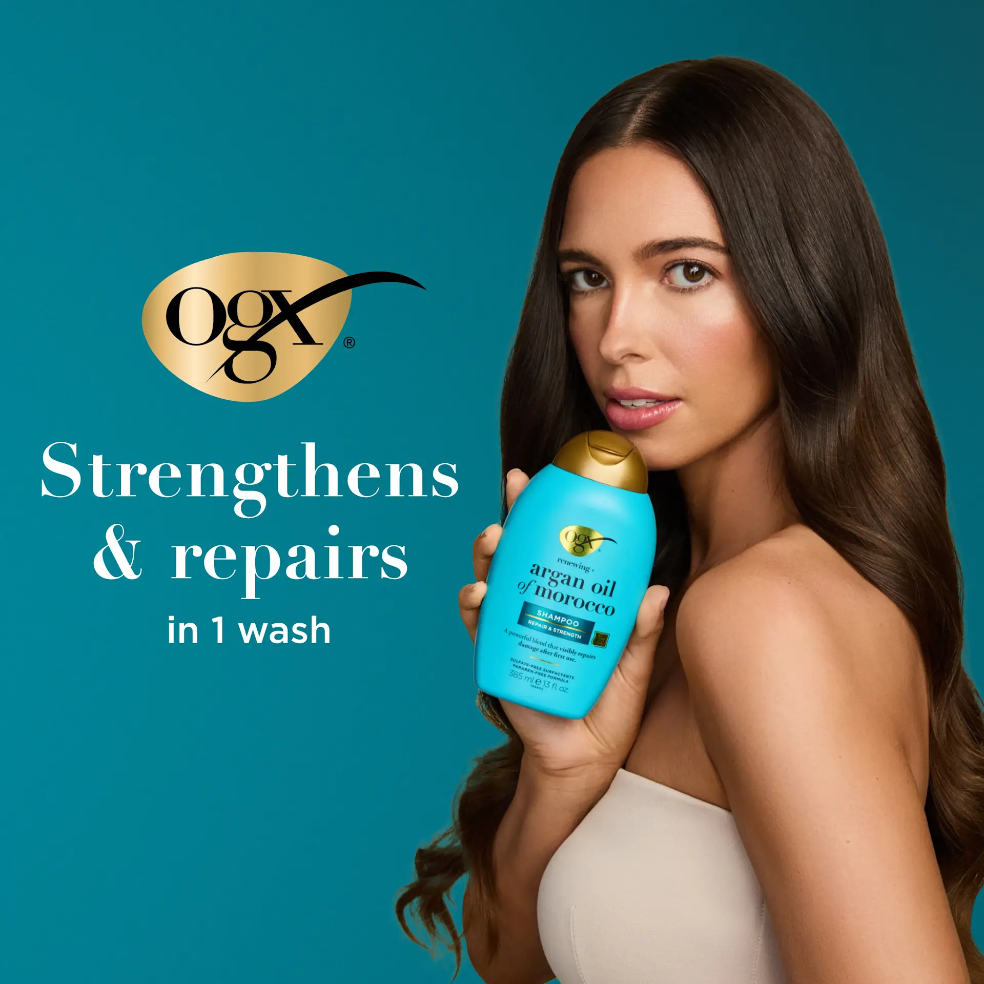 شامپو روغن آرگان بدون سولفات ترمیم و تقویت موهای خشک او جی ایکس OGX Renewing Argan Oil of Morocco Shampoo