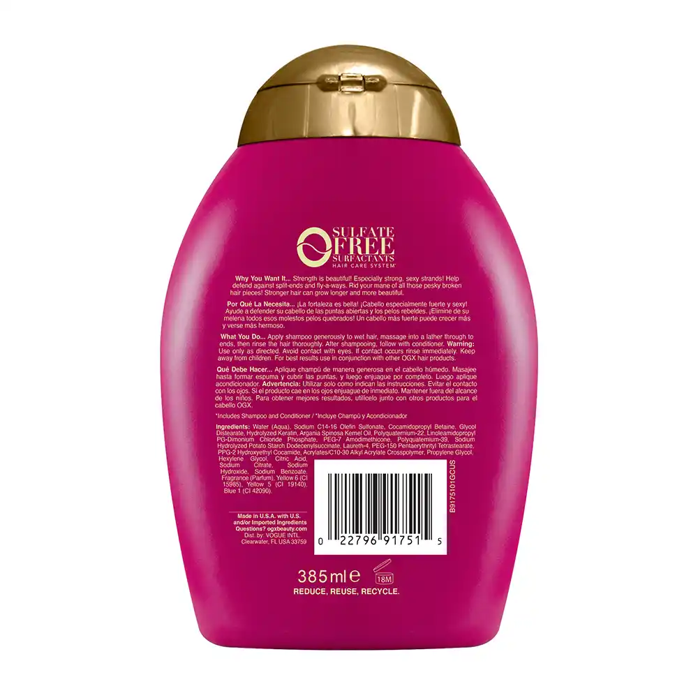 شامپو کراتینه و ضد شکنندگی مو او جی ایکس OGX Anti-Breakage Keratin Oil Shampoo