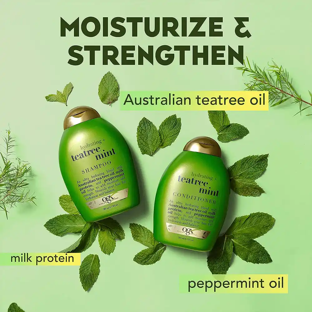 شامپو شاداب‌کننده درخت چای و نعناع او جی ایکس OGX Refreshing Scalp Teatree Mint Shampoo