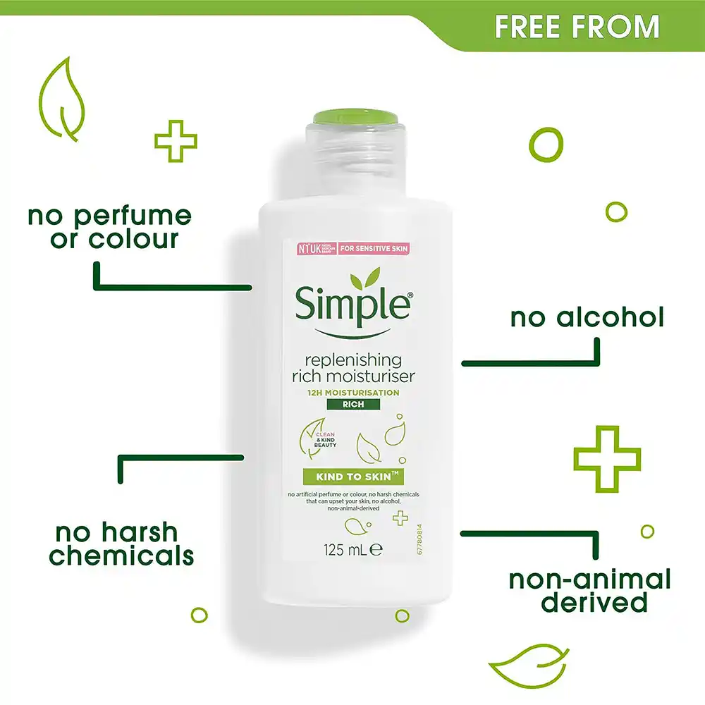 کرم آبرسان عمیق و مرطوب کننده ریچ سیمپل Simple Kind To Skin Replenishing Rich Moisturiser