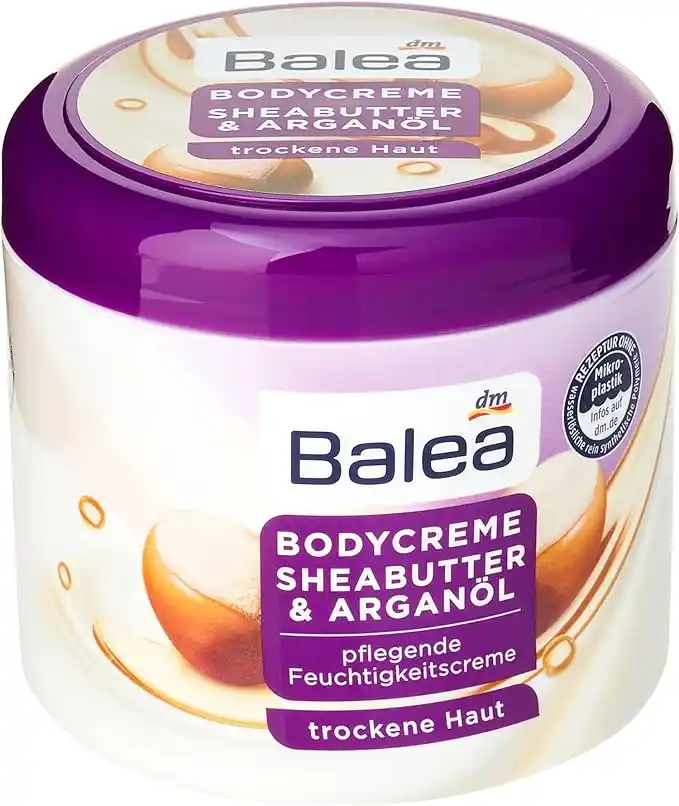 کرم بدن شی‌باتر و روغن آرگان باله آ Balea Sheabutter & Arganöl تغذیه عمیق پوست خشک و حساس، 500 میلی‌لیتر
