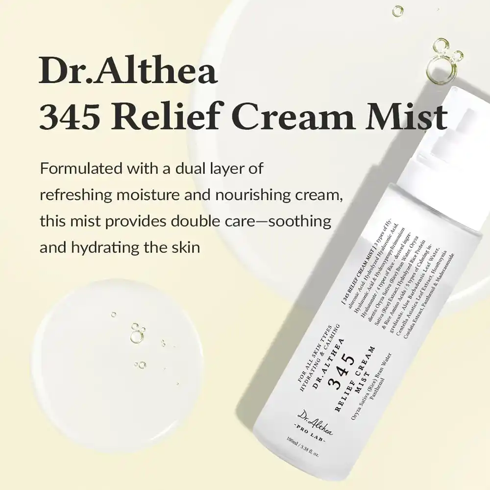میست اسپری کرمی دکتر آلتیا Dr.Althea 345 Relief | آبرسانی فوری و تسکین پوست حساس