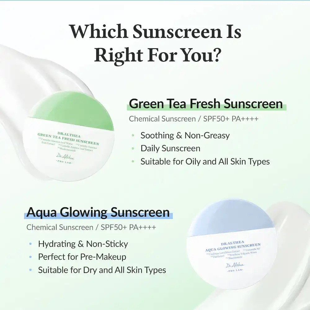 ضدآفتاب چای سبز دکترآلتیا Dr.Althea Green Tea FreshSPF50 | تسکین دهنده پوست خشک و حساس