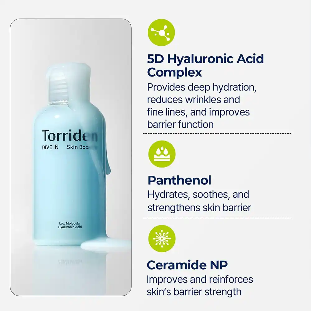 بوستر آبرسان توریدن Torriden Dive-In Skin Booster 200ml با هیالورونیک اسید و سرامید