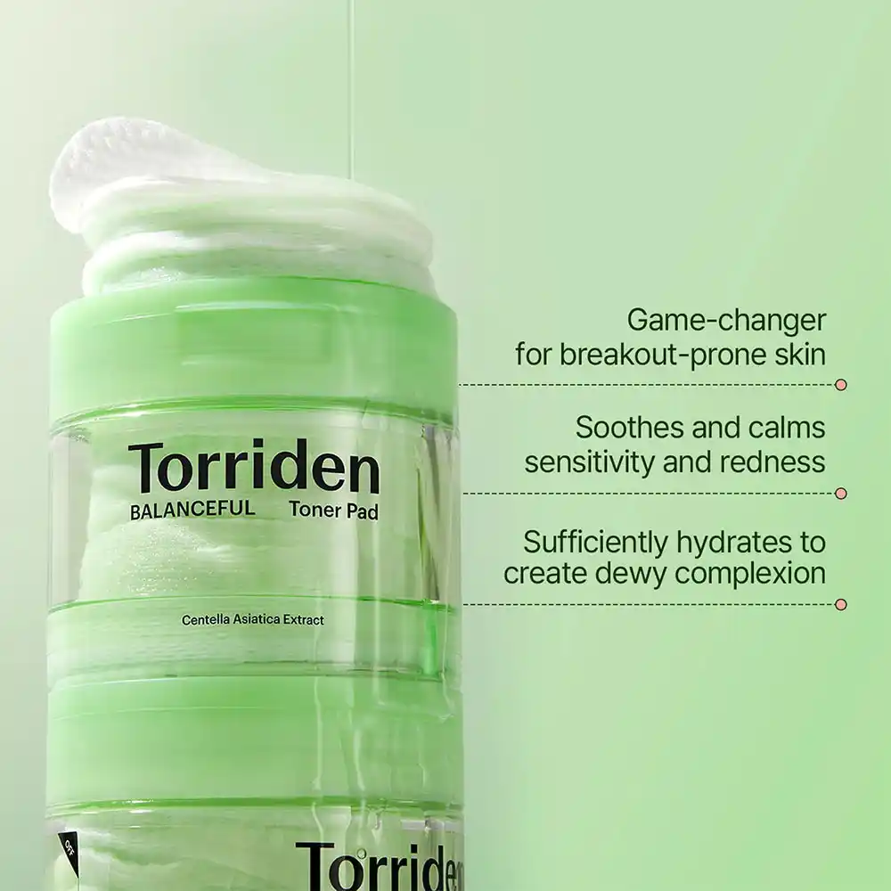 پد تونر تسکین دهنده سیکا توریدن Torriden Balanceful Cica Toner Pad | آبرسان پوست حساس و چرب