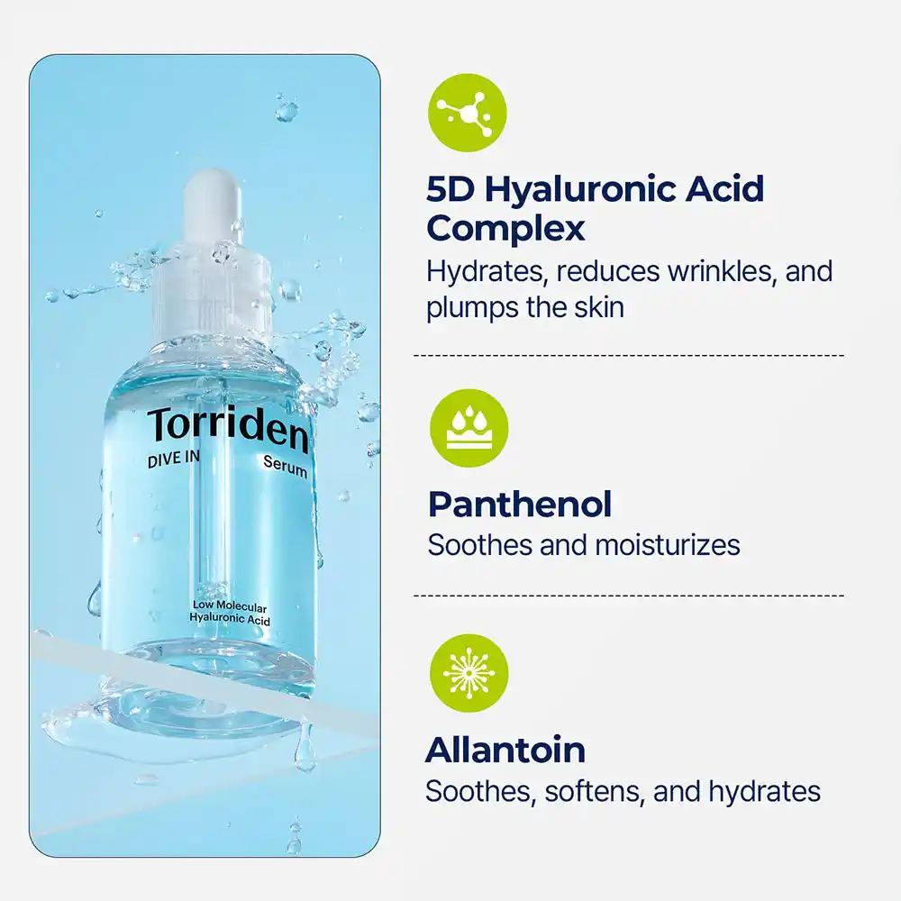 سرم آبرسان توریدن Torriden Dive-In Hyaluronic Serum | آبرسانی عمیق پوست