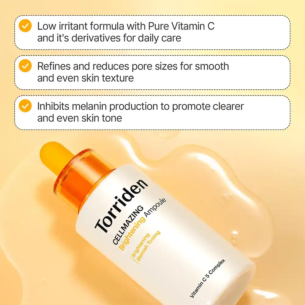 سرم ویتامین سی توریدن Torriden Cellmazing Vita C Ampoule روشن کننده و ضد لک پوست
