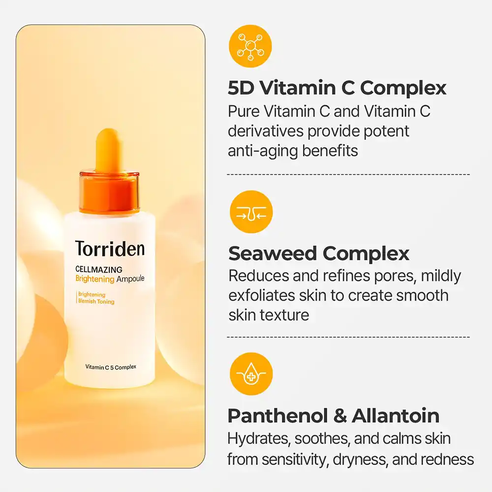 سرم ویتامین سی توریدن Torriden Cellmazing Vita C Ampoule روشن کننده و ضد لک پوست