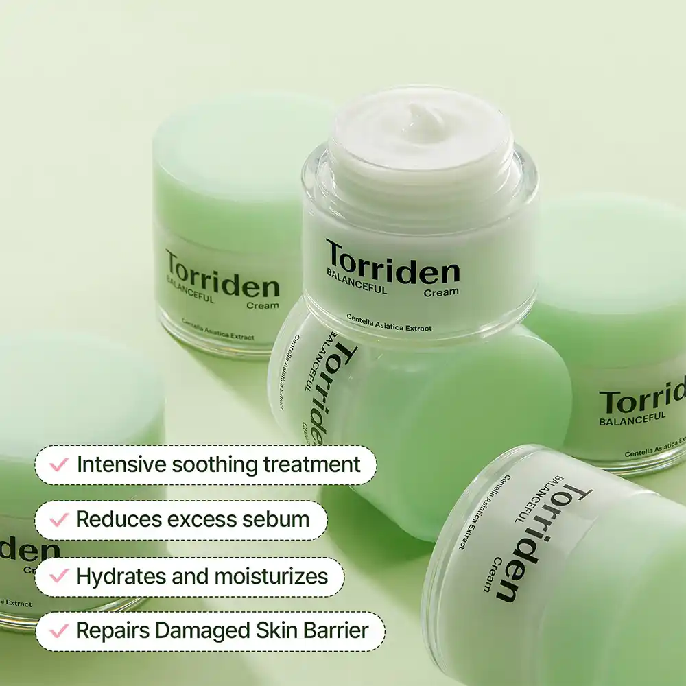 کرم تسکین‌دهنده سیکا توریدن Torriden BALANCEFUL Cica Soothing Cream | آبرسان و ضدالتهاب
