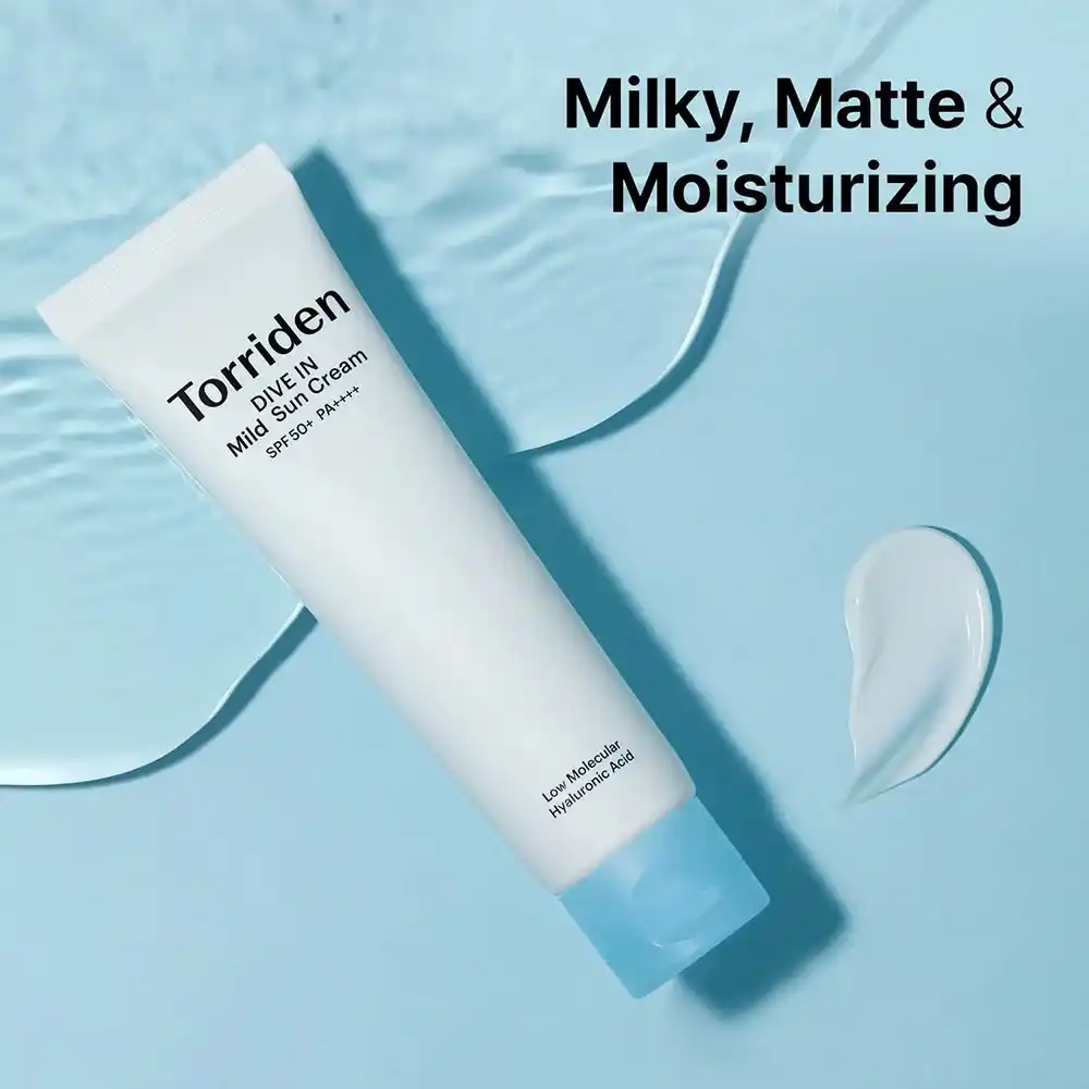 کرم ضد آفتاب فیزیکی مرطوب‌کننده توریدن Torriden Dive In Mild Sun Cream | آبرسان و تسکین دهنده