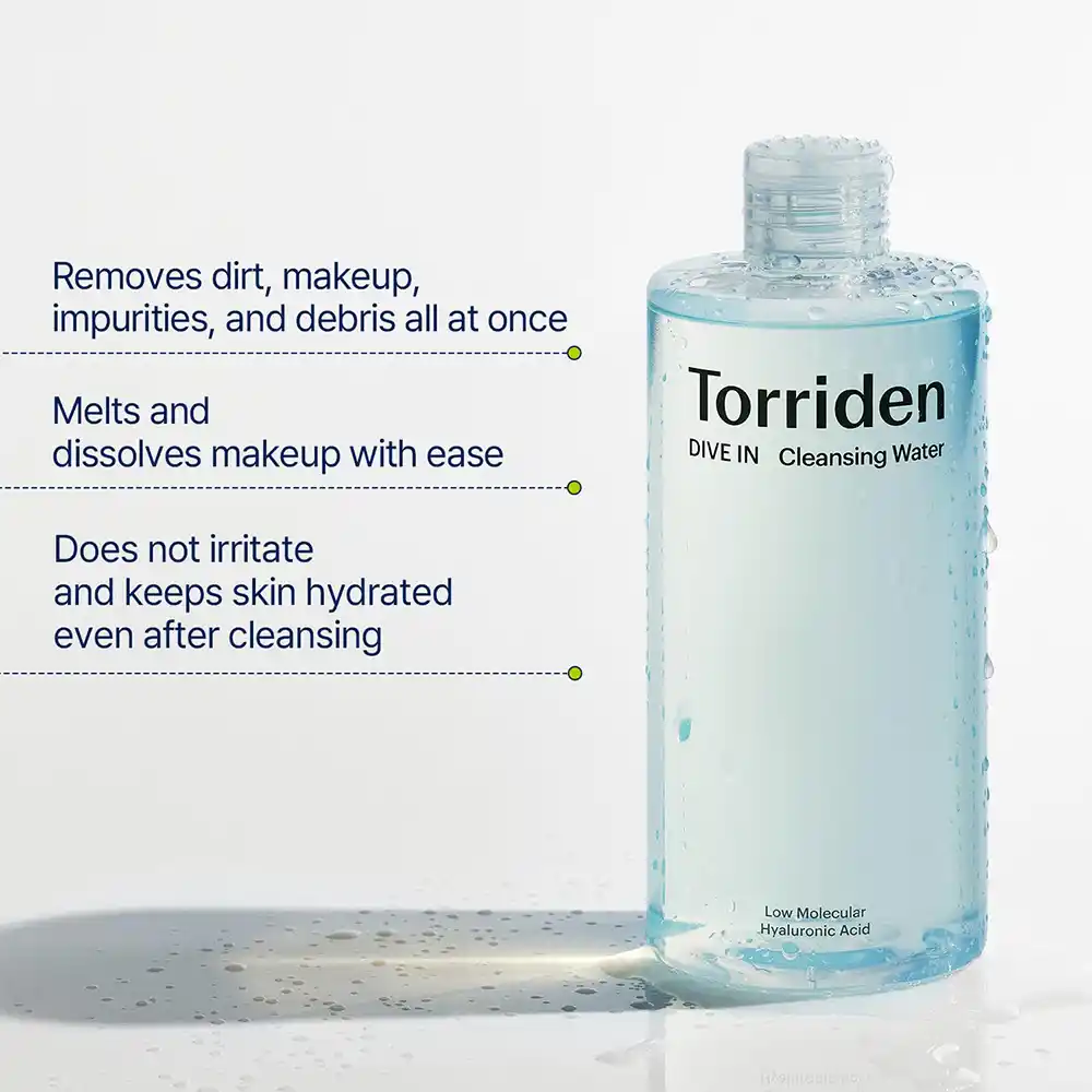 میسلار واتر آبرسان هیالورونیک اسید توریدن Torriden Dive-In Hyaluronic Acid Cleansing Water | پاک‌کننده آرایش وتسکین دهنده