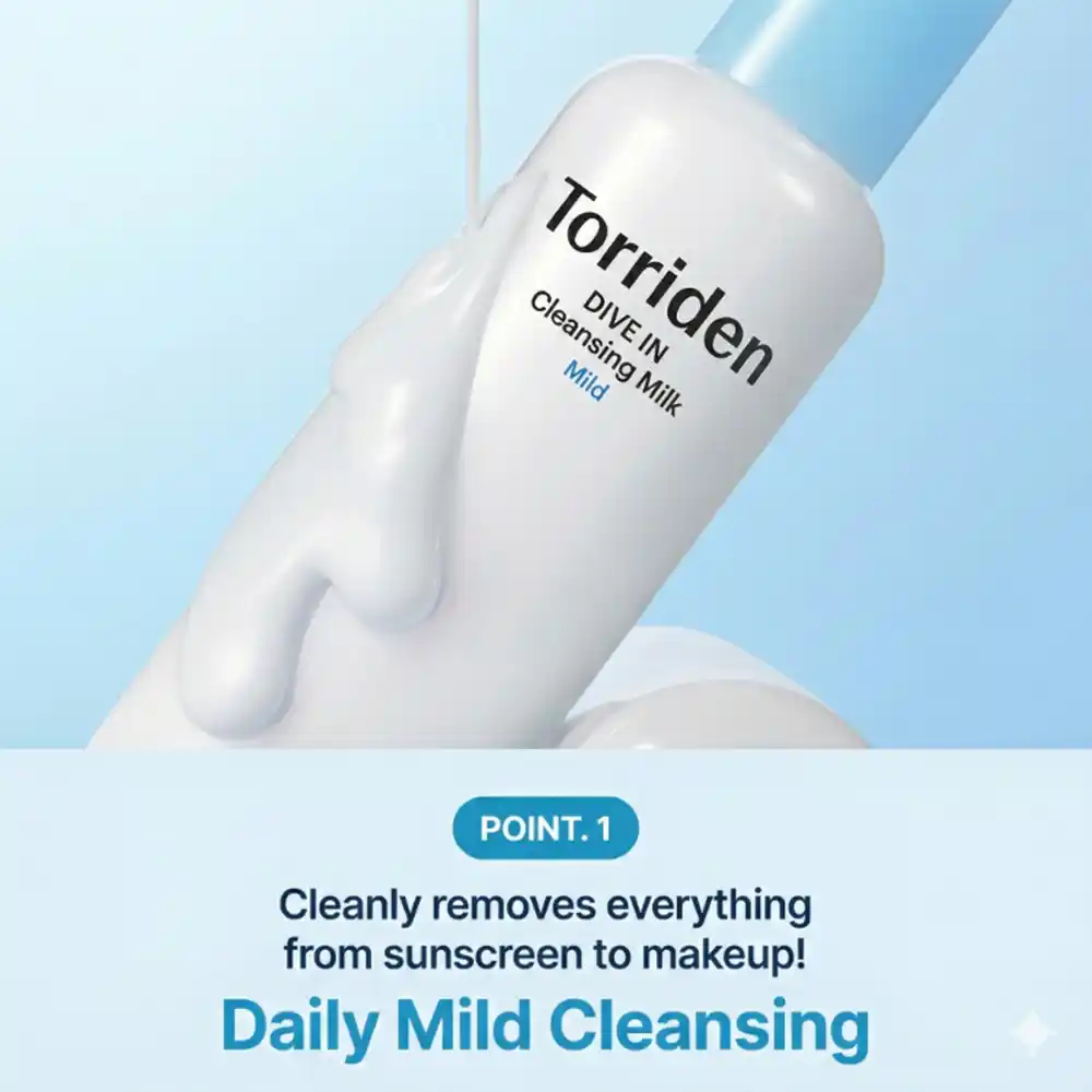 شوینده میلکی هیالورونیک اسید توریدن Torriden DIVE IN Cleansing Milk | مرطوب کننده و آبرسان