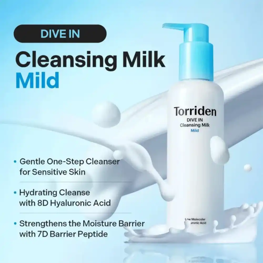 شوینده میلکی هیالورونیک اسید توریدن Torriden DIVE IN Cleansing Milk | مرطوب کننده و آبرسان