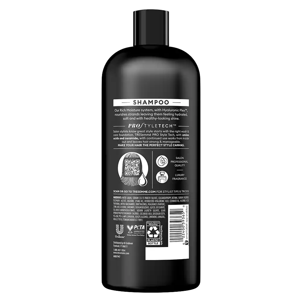 شامپو آبرسان و کاهش زبری مو ترزمی Tresemme Moisture Rich Shampoo | موهای خشک و آسیب دیده
