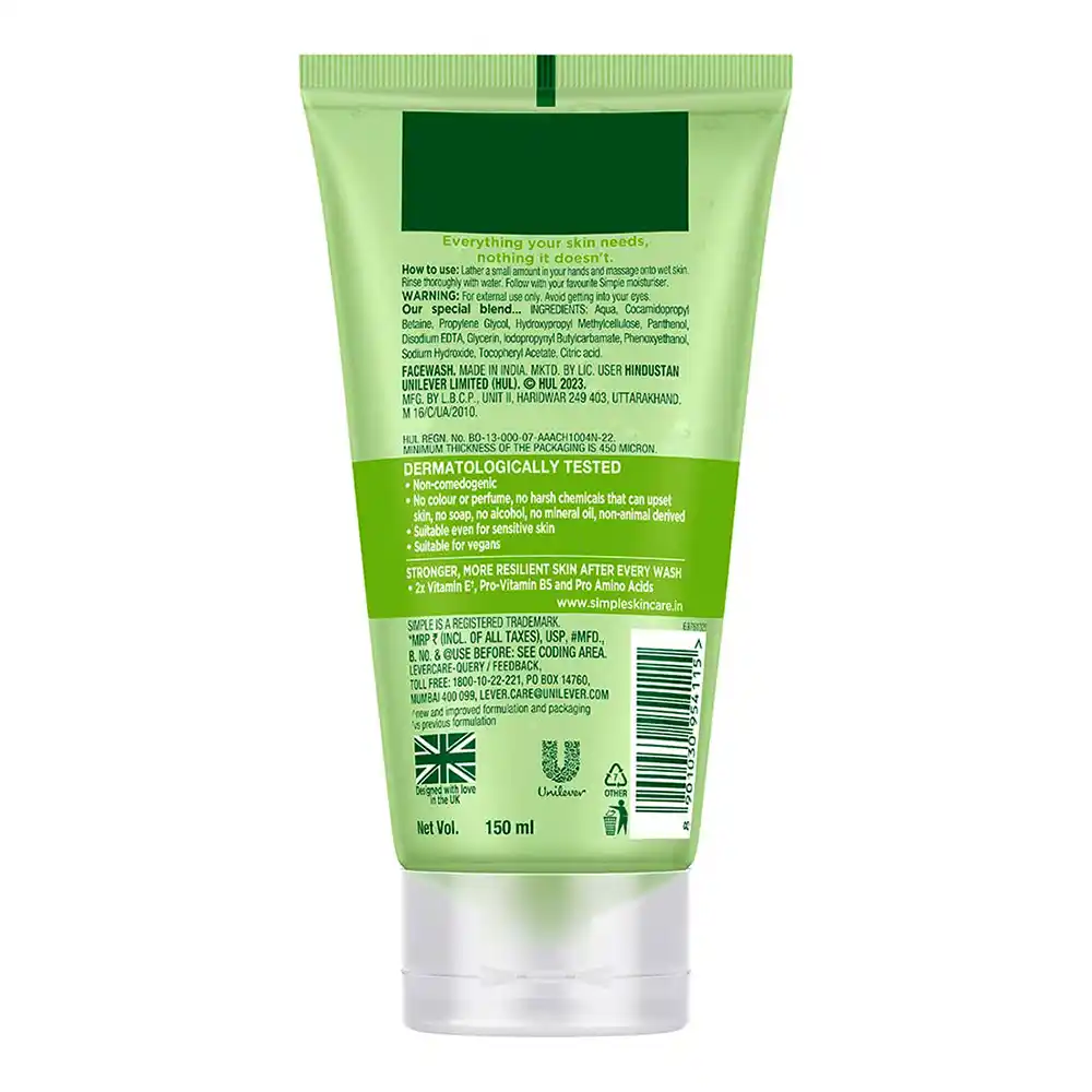 ژل شستشوی ملایم و متعادل کننده ph صورت سیمپل Simple Kind to Skin Refreshing Facial Wash Gel | انواع پوست