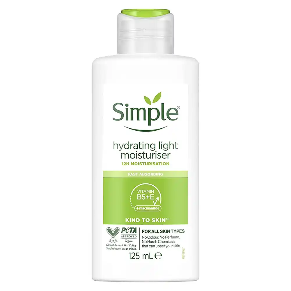 کرم مرطوب کننده و آبرسان لایت سیمپل Simple Hydrating Light Moisturiser 125ml | پوست حساس