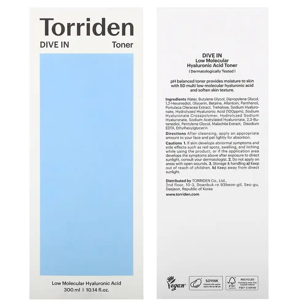 تونر آبرسان توریدن Torriden Dive-In Hyaluronic Acid Toner | پوست خشک و دهیدراته