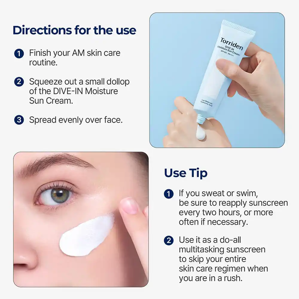 ضد آفتاب آبرسان هیالورونیک اسید توریدن SPF50 |Torriden DIVE-IN Watery Moisture Sun Cream