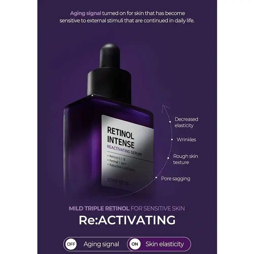 سرم رتینول سام بای می SOME BY MI Retinol Intense Reactivating Serum 30ml | ضد چروک، جوانساز و کاهش ظاهر منافذ