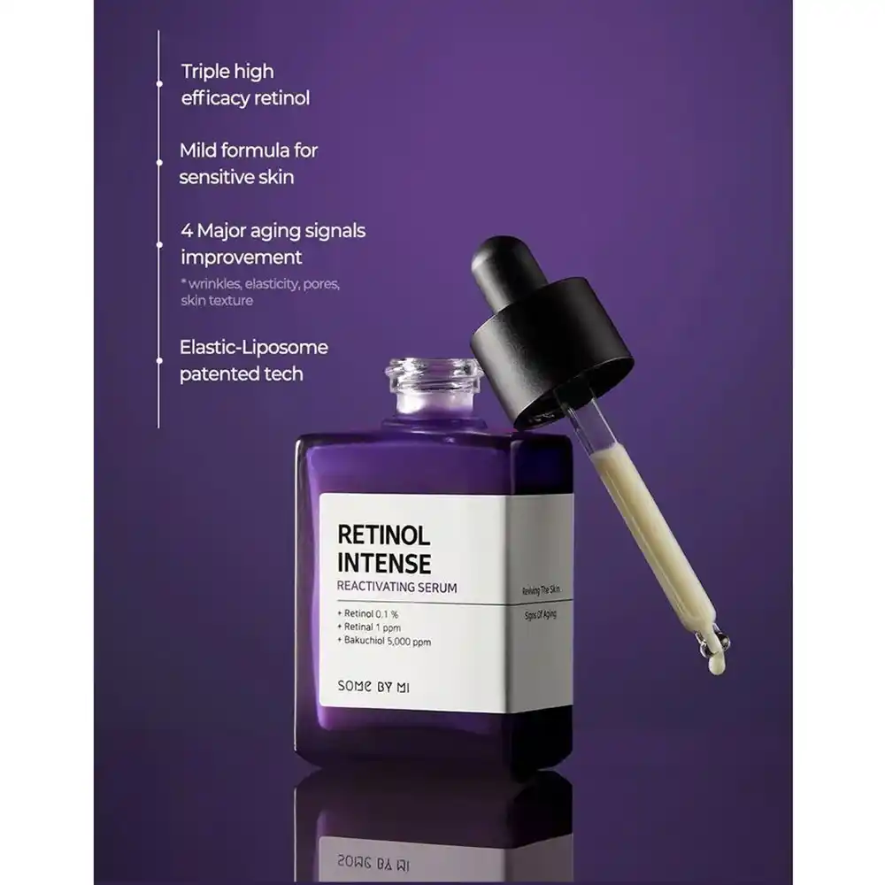 سرم رتینول سام بای می SOME BY MI Retinol Intense Reactivating Serum 30ml | ضد چروک، جوانساز و کاهش ظاهر منافذ
