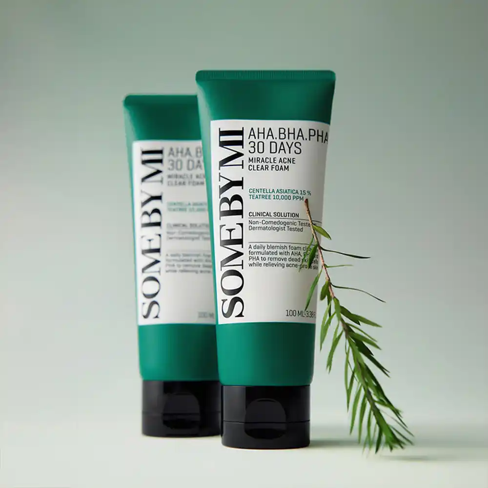 فوم ضد جوش لایه بردار میراکل سام بای می SOME BY MI AHA BHA PHA 30 Days Miracle Acne Clear Foam 100ml | پاکسازی منافذ و کنترل چربی