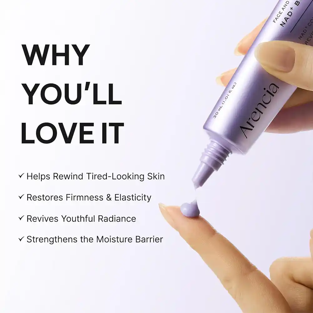 بوستر شات صورت و دور چشم آرنسیا Arencia NAD+ Serum Booster Shot 30ml | ضد چروک، جوانساز و آبرسان