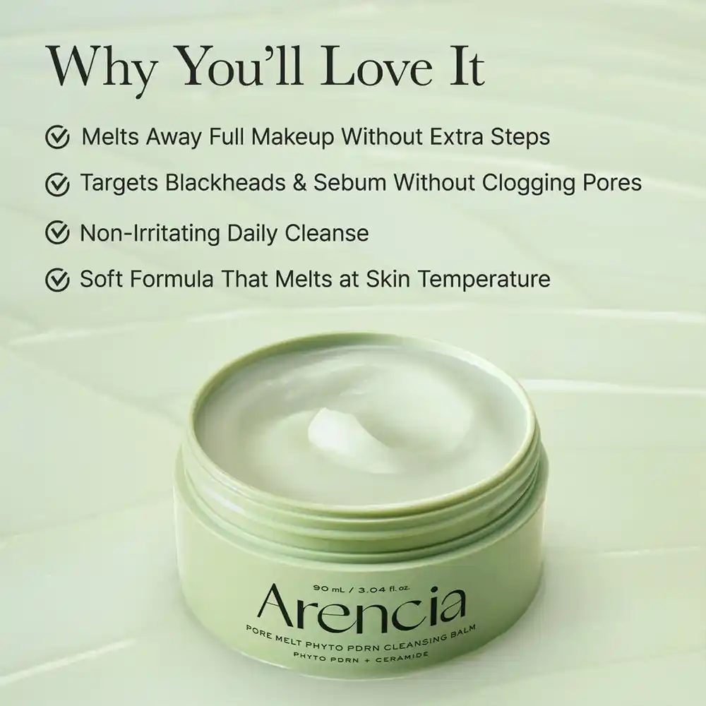 بالم پاک کننده عمقی منافذ آرنسیا ARENCIA Pore Melt Phyto PDRN Cleansing Balm | پاک کننده آرایش و جوش سرسیاه
