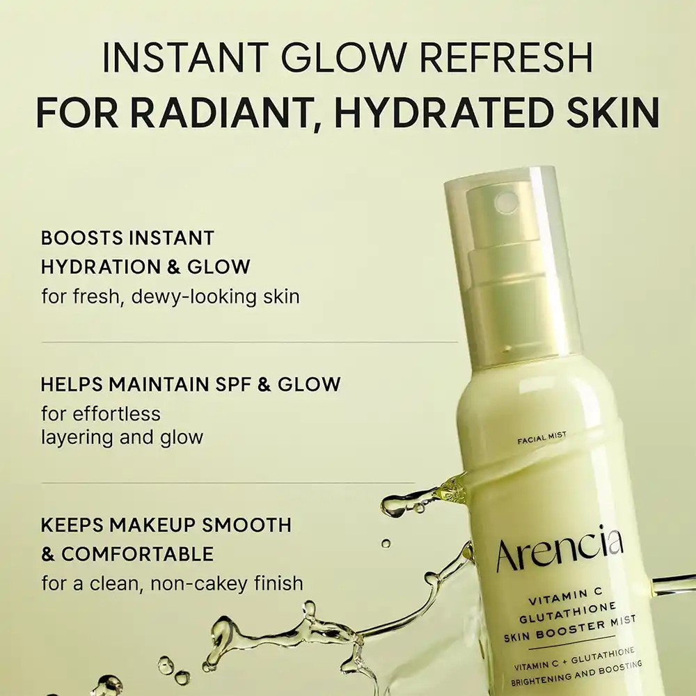 میست ویتامین سی و گلوتاتیون آرنسیا Arencia Vitamin C Glutathione Skin Booster Mist 100ml | آبرسان، روشن‌کننده و تقویت سد دفاعی پوست