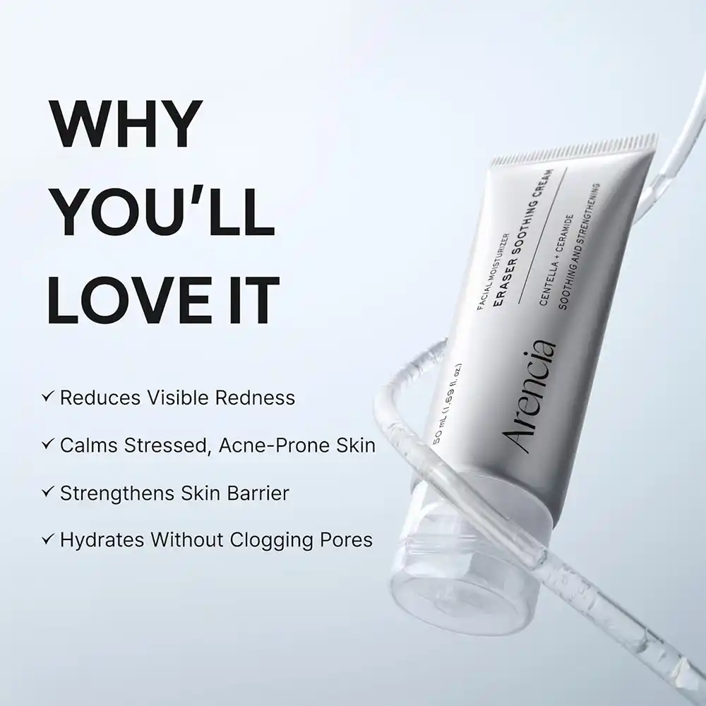 کرم تسکین دهنده و مرطوب کننده آرنسیا Arencia Eraser Soothing Cream 50ml | آبرسان و ترمیم کننده سد دفاعی پوست