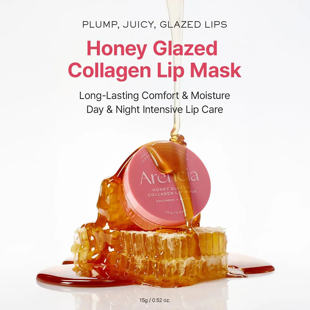 ماسک لب عسل و کلاژن آرنسیا Arencia Honey Glazed Collagen Lip Mask 15g| مرطوب کننده و ترمیم کننده لب