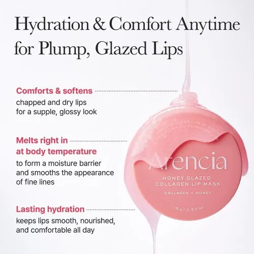 ماسک لب عسل و کلاژن آرنسیا Arencia Honey Glazed Collagen Lip Mask 15g| مرطوب کننده و ترمیم کننده لب