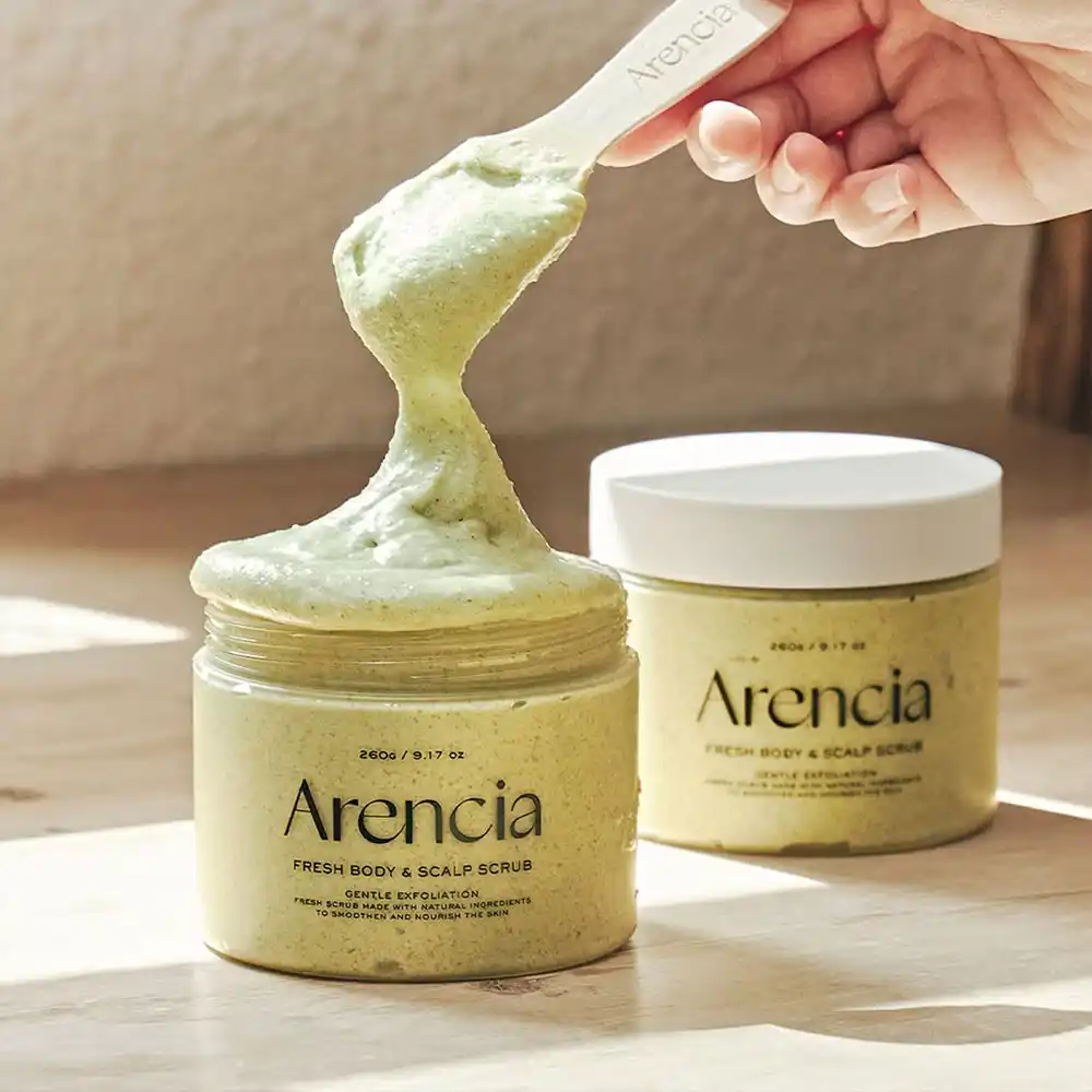 سکراب کف سر و بدن آرنسیا Arencia Fresh Cloud Sea Salt Body Scalp Scrub Mint | لایه‌بردار ملایم و پاکسازی عمقی