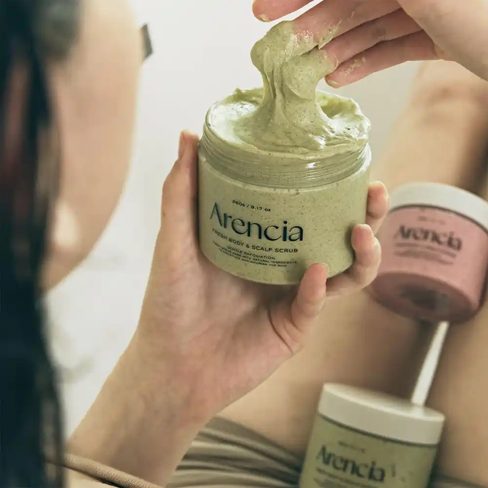 سکراب کف سر و بدن آرنسیا Arencia Fresh Cloud Sea Salt Body Scalp Scrub Mint | لایه‌بردار ملایم و پاکسازی عمقی