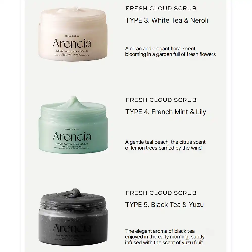 اسکراب کف سر و بدن آرنسیا صورتی Arencia Fresh Cloud Sea Salt Body Scalp Scrub Pink | لایه‌بردار ملایم و پاکسازی عمقی