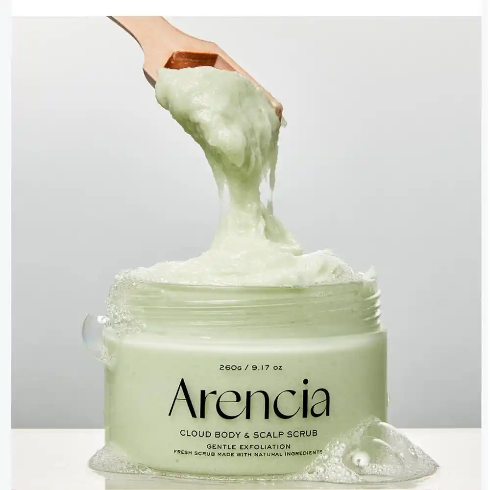 اسکراب کف سر و بدن آرنسیا صورتی Arencia Fresh Cloud Sea Salt Body Scalp Scrub Pink | لایه‌بردار ملایم و پاکسازی عمقی